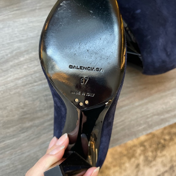 Balenciaga Suede Navy Ankle boots - Picture 3 of 9